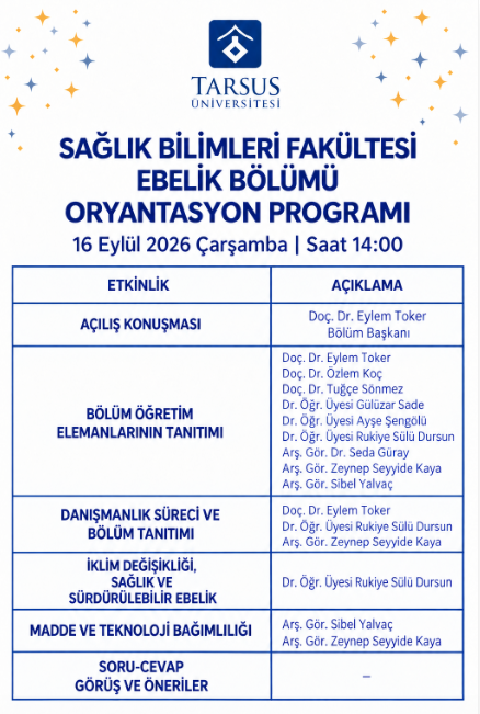 2026-2027 Güz Dönemi Ebelik Bölümü Oryantasyon Programı Gerçekleştirildi